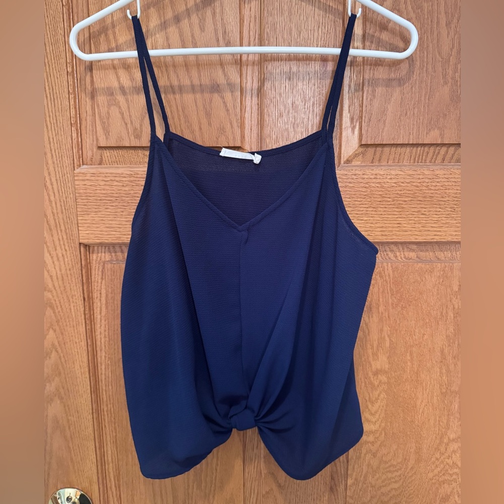 Lush Navy Camisole with Twist Front